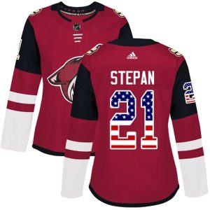 Damen Arizona Coyotes Trikot Derek Stepan 21 Rot USA Flag Fashion Authentic